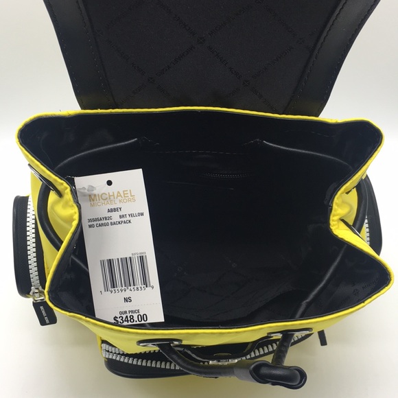 MICHAEL KORS ABBEY MD CARGO BACKPACK BRT YELLOW - Picture 8 of 8